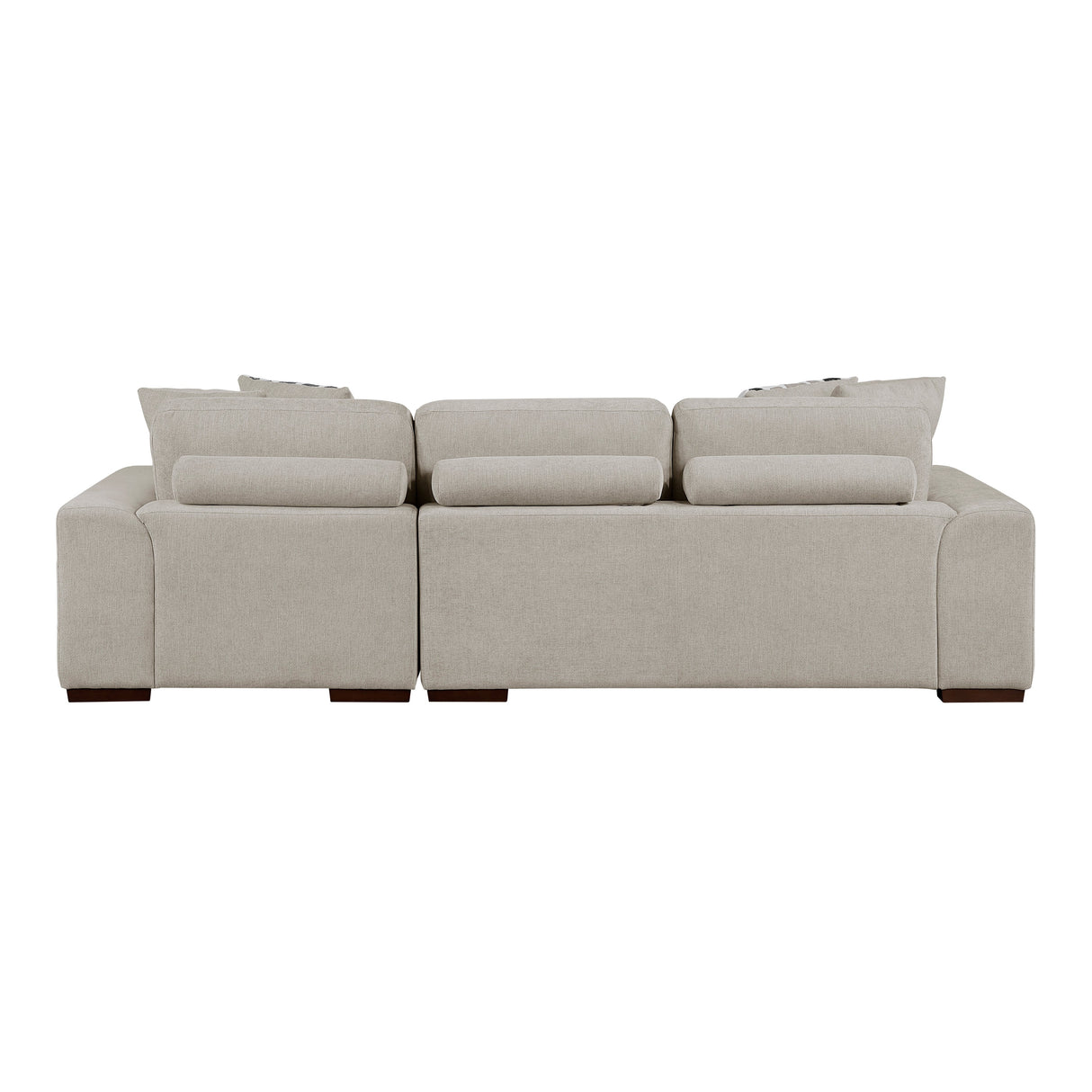 Raife Taupe 3-Piece Sectional with Right Chaise and Ottoman by Homelegance at Eve Furniture