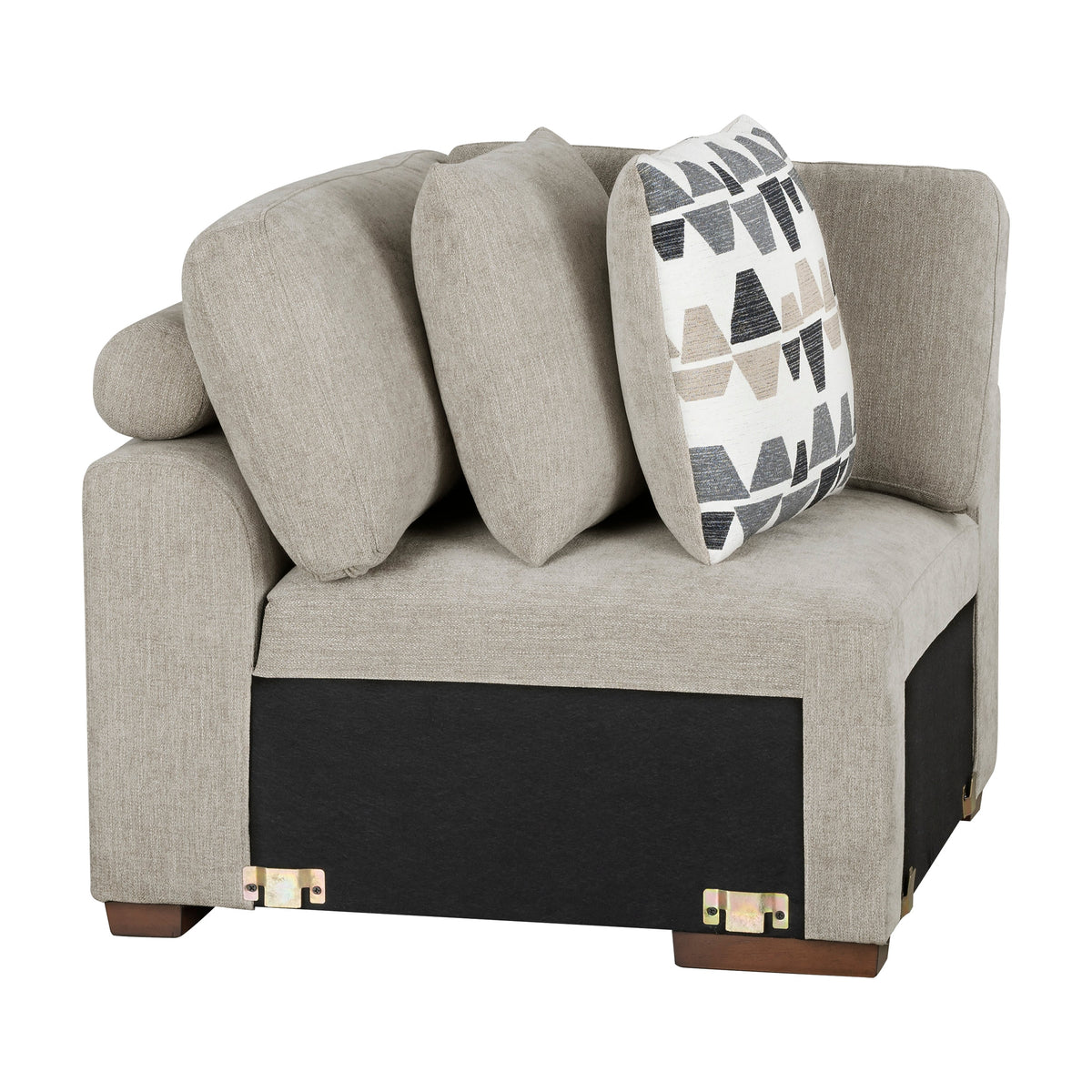 Raife Taupe 4-Piece Sectional with Right Chaise and Pull-out Bed by Homelegance at Eve Furniture