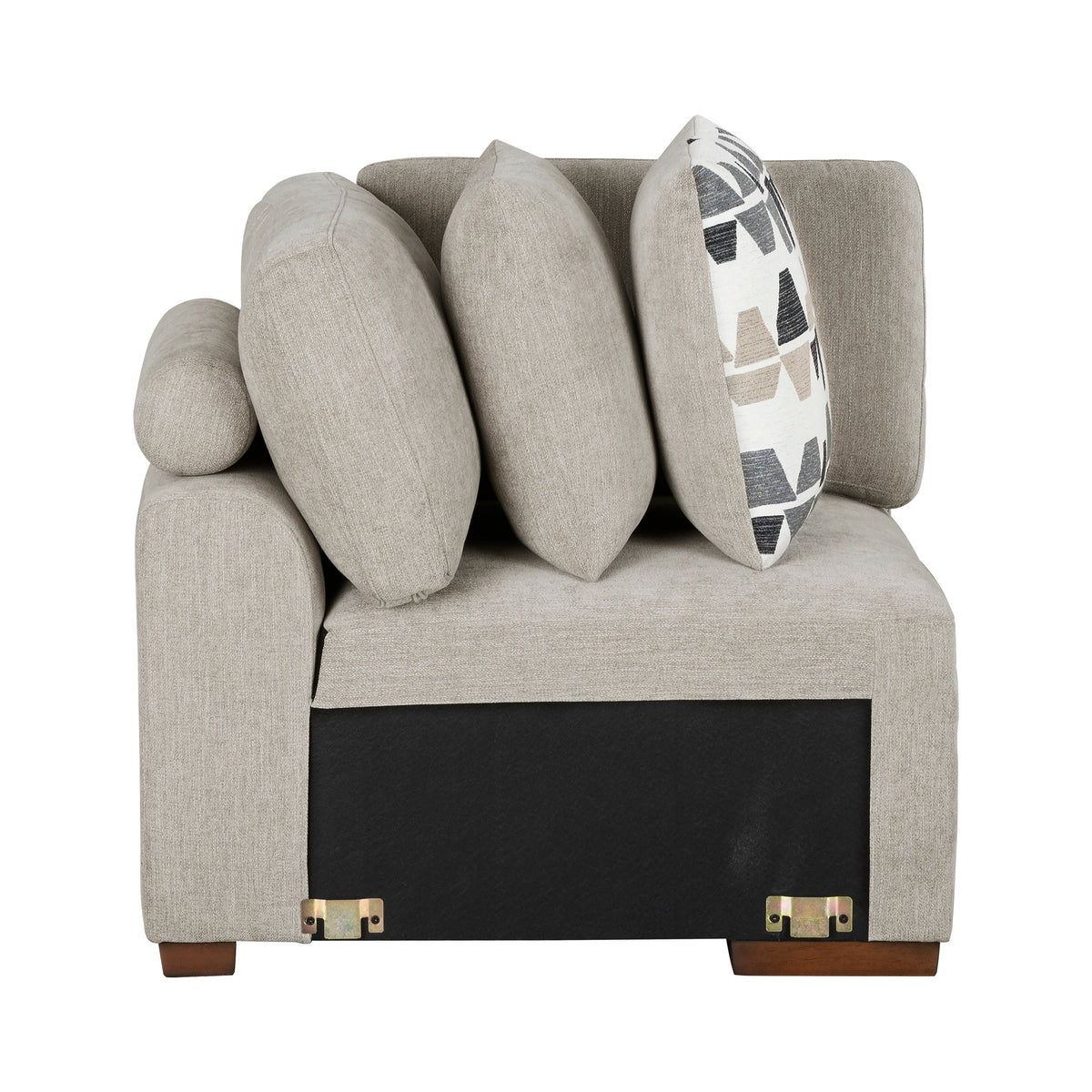 Raife Taupe 4-Piece Sectional with Right Chaise and Pull-out Bed by Homelegance at Eve Furniture