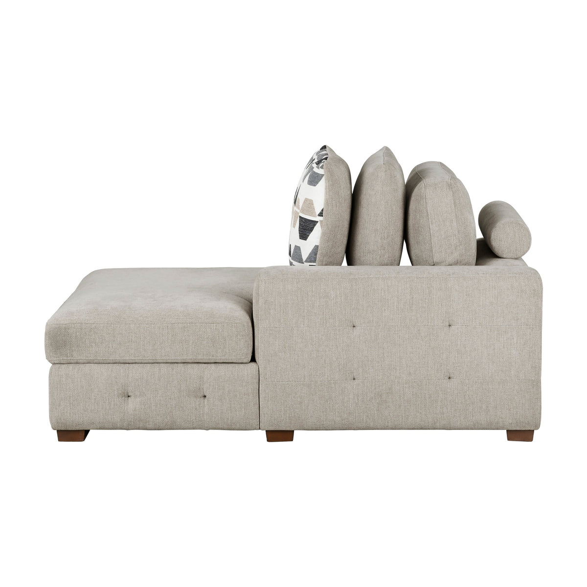 Raife Taupe 4-Piece Sectional with Right Chaise and Pull-out Bed by Homelegance at Eve Furniture
