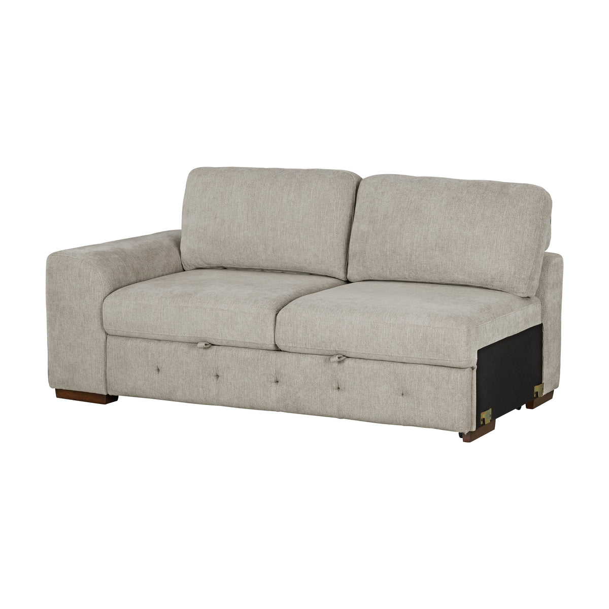 Raife Taupe 5-Piece Sectional with Right Chaise and Pull-out Bed by Homelegance at Eve Furniture