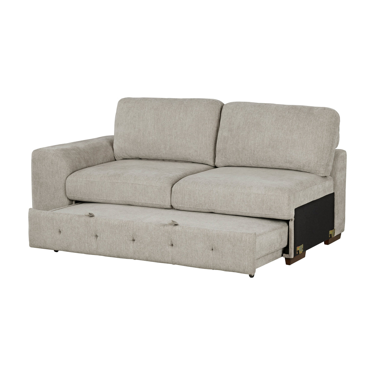 Raife Taupe 5-Piece Sectional with Right Chaise and Pull-out Bed by Homelegance at Eve Furniture