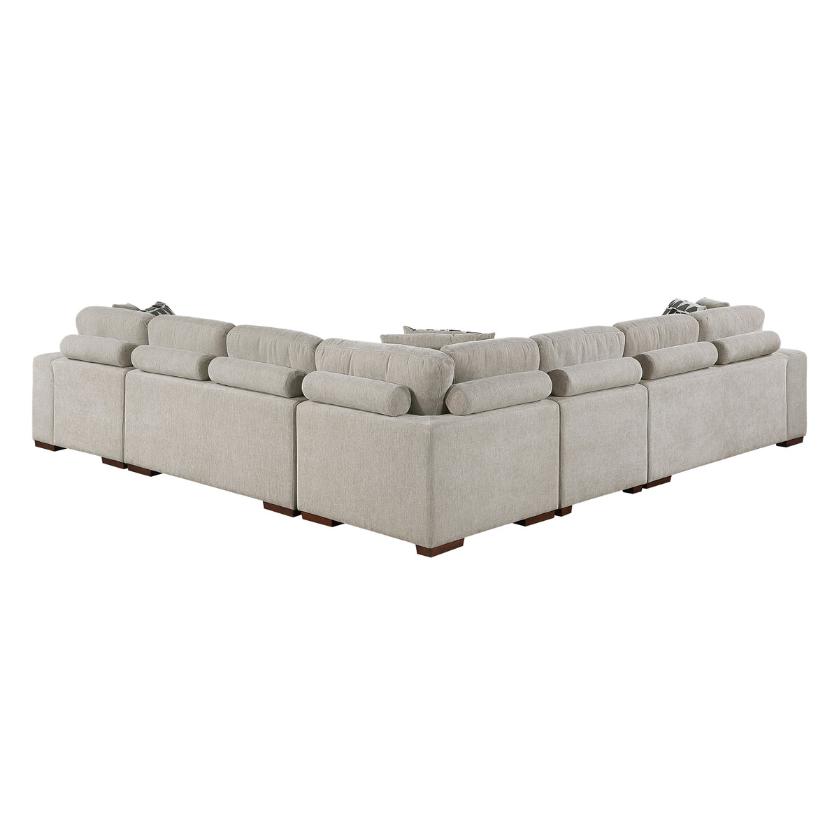 Raife Taupe 5-Piece Sectional with Right Chaise and Pull-out Bed by Homelegance at Eve Furniture