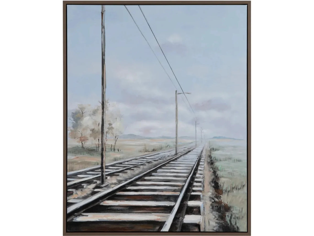 Rails Away Blue/Green Canvas by Crestview at Eve Furniture