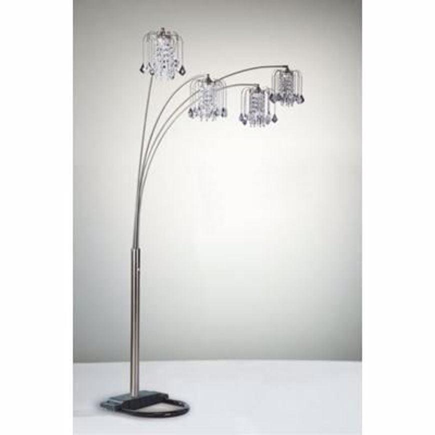 Rain Drop Arc Pewter 84" Floor Lamp by Crown Mark at Eve Furniture