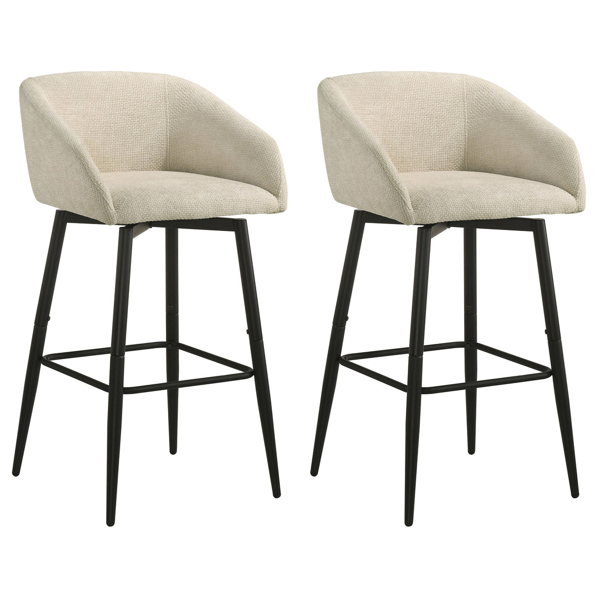 Rainer Cream Fabric Upholstered Swivel Bar Chair (Set of 2) by Coaster at Eve Furniture