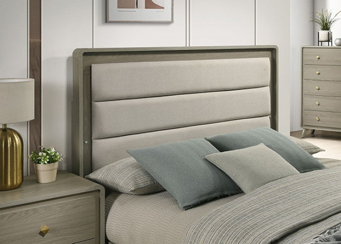 Rainier Contemporary Gray 5-Piece Queen Bedroom Set by Furniture of America at Eve Furniture