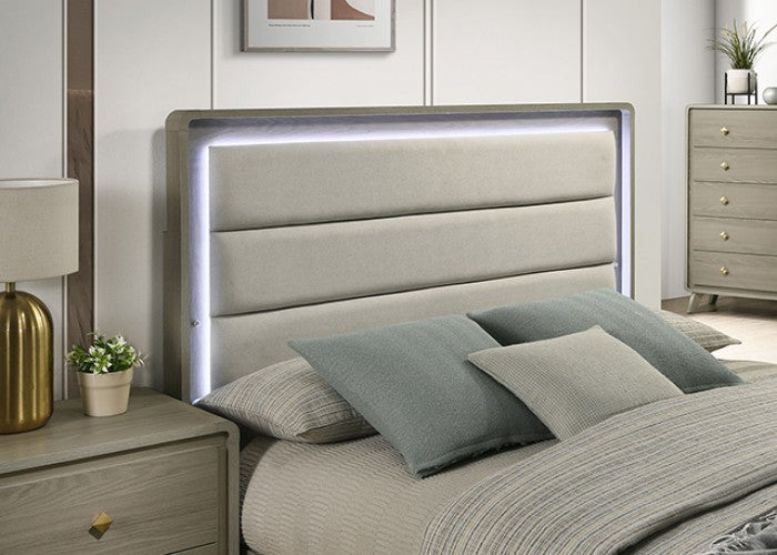 Rainier Contemporary Gray 5-Piece Queen Bedroom Set by Furniture of America at Eve Furniture