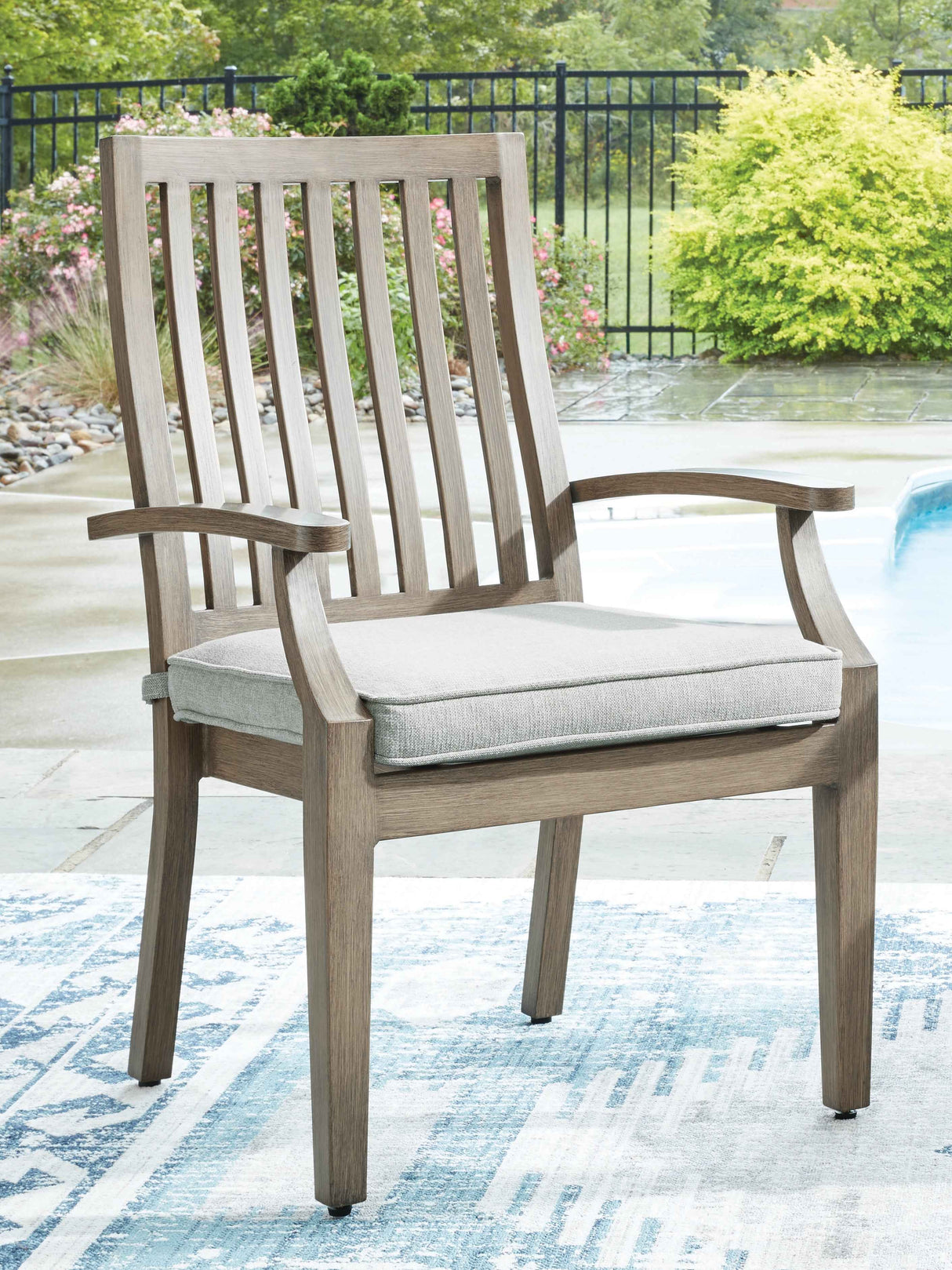 Rainier Ranch Brown/Beige Outdoor Dining Table and 4 Chairs by Ashley at Eve Furniture