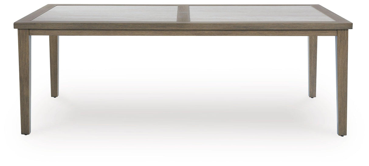 Rainier Ranch Brown/Beige Outdoor Dining Table by Ashley at Eve Furniture