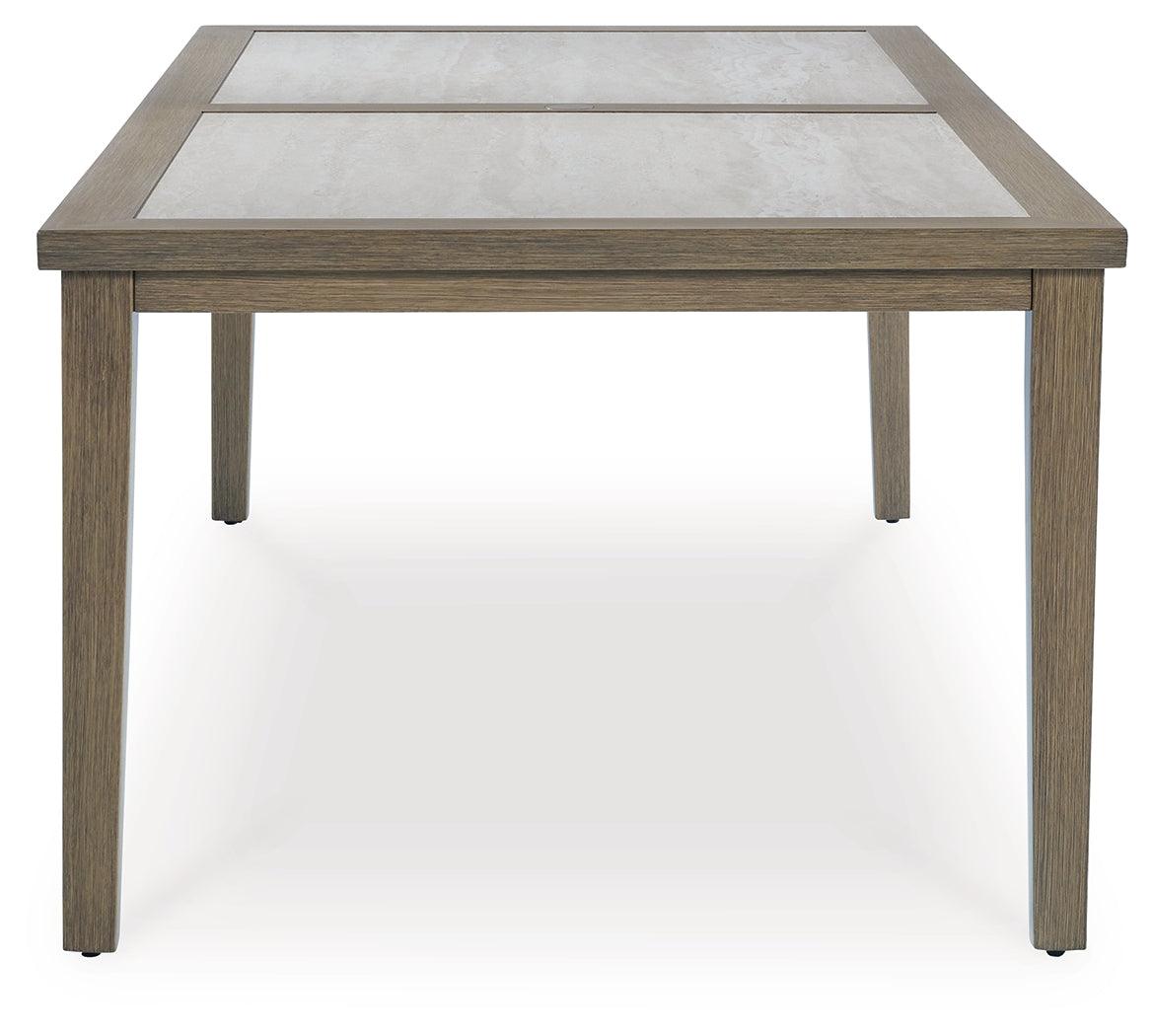 Rainier Ranch Brown/Beige Outdoor Dining Table by Ashley at Eve Furniture