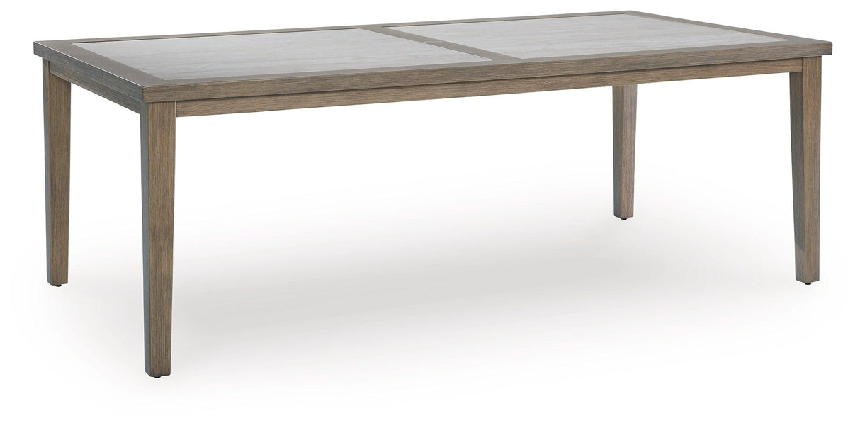 Rainier Ranch Brown/Beige Outdoor Dining Table by Ashley at Eve Furniture