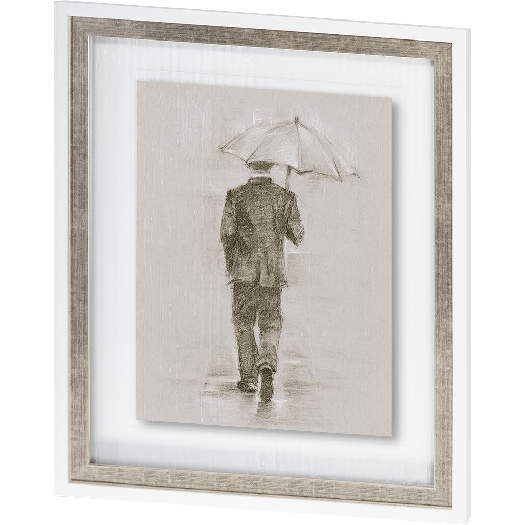 Rainy Day Rendezvous by Mercana Studio Hand Embelished Textured Framed Art Print Matted under Glass by Mercana at Eve Furniture