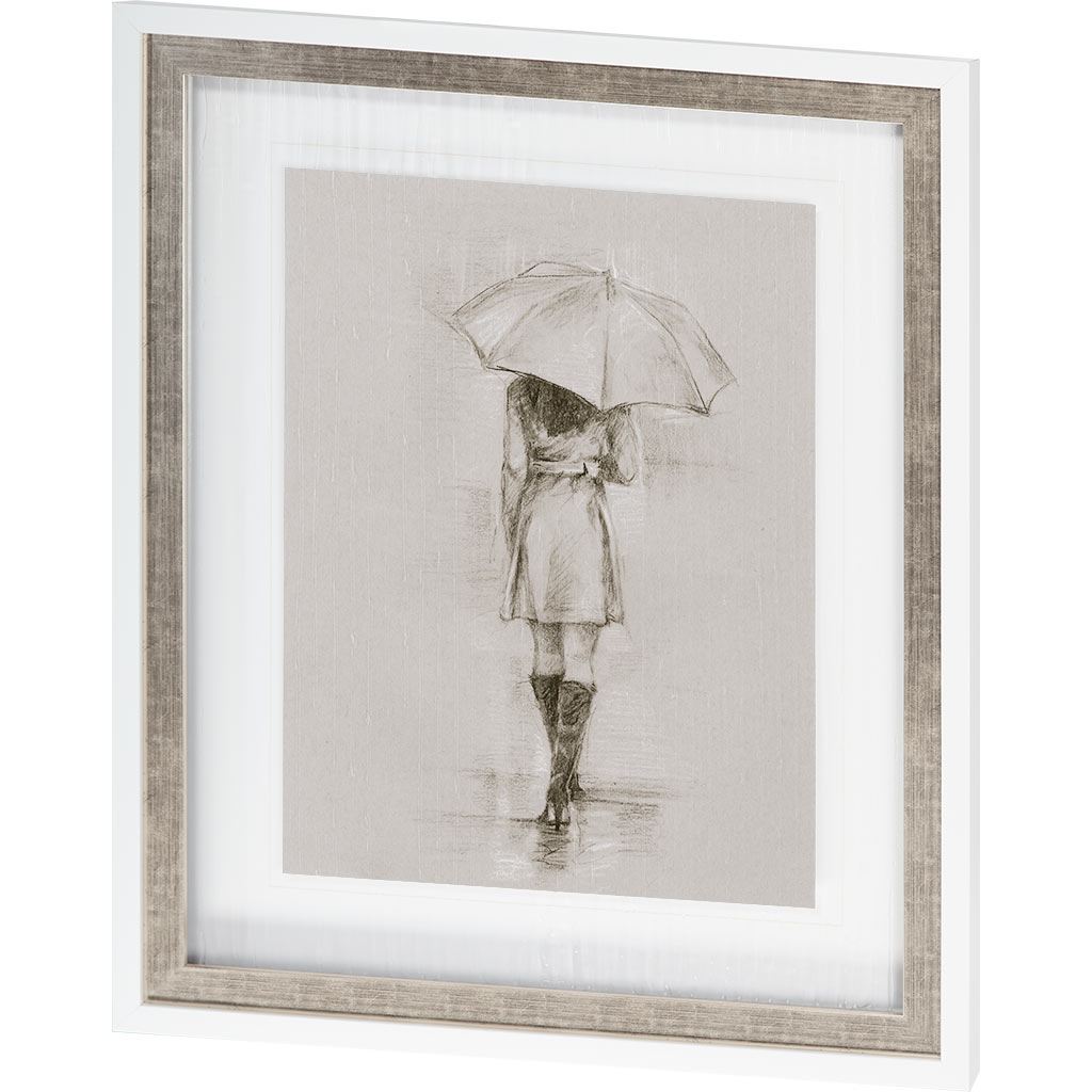 Rainy Day Rendezvous by Mercana Studio Hand Embelished Textured Framed Art Print Matted under Glass by Mercana at Eve Furniture
