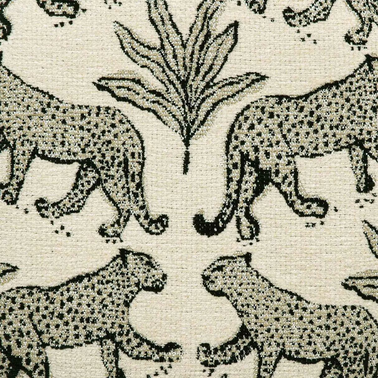 Raji Leopard Jacquard Ottoman by TOV Furniture at Eve Furniture