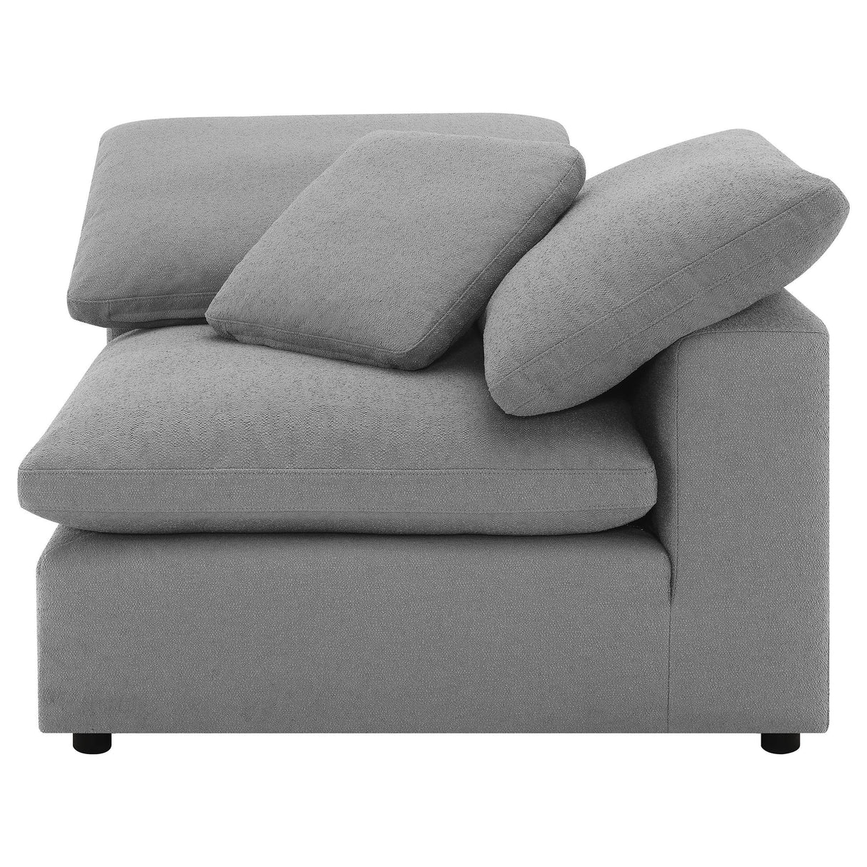Raleigh Gray Boucle Upholstered Corner Chair by Coaster at Eve Furniture