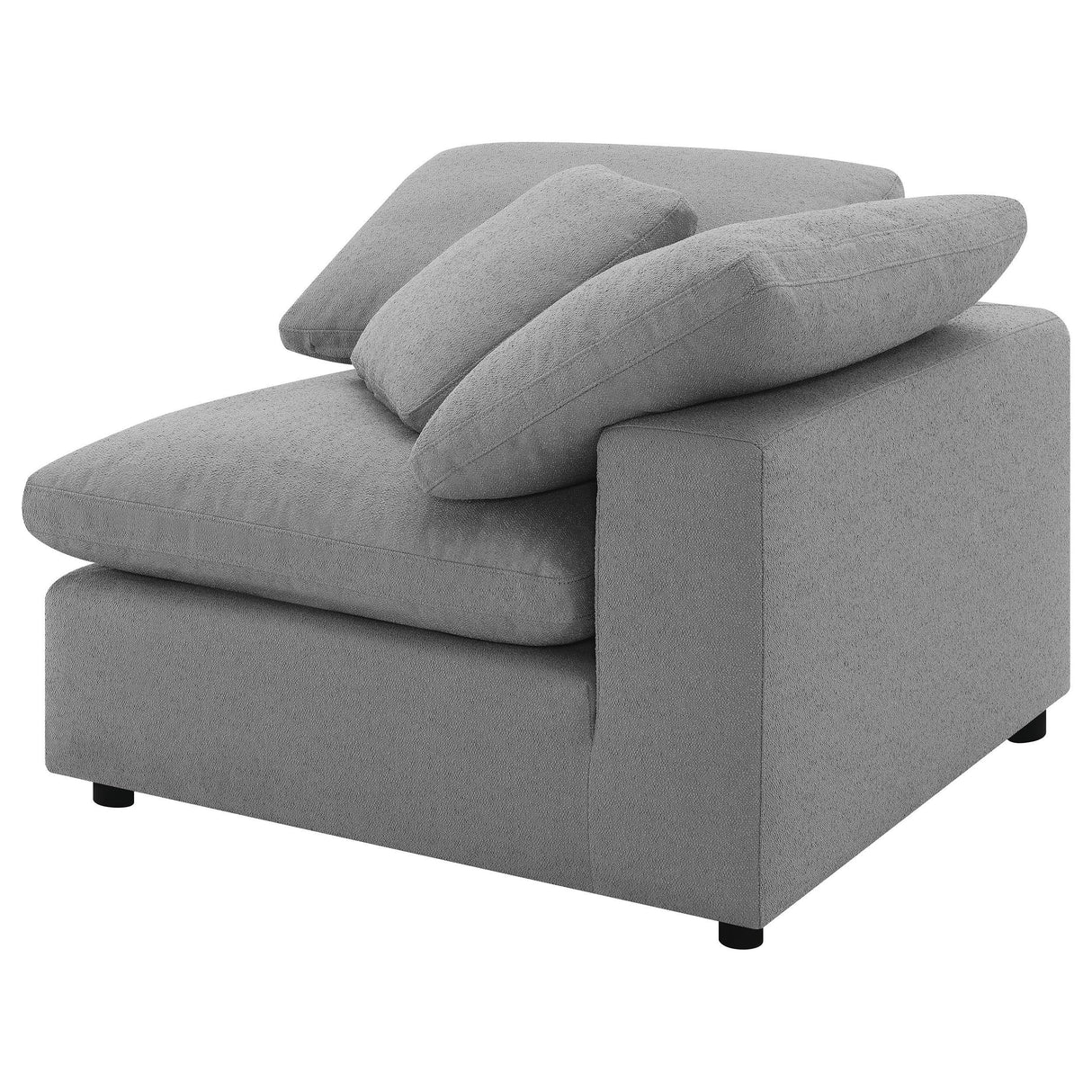 Raleigh Gray Boucle Upholstered Corner Chair by Coaster at Eve Furniture