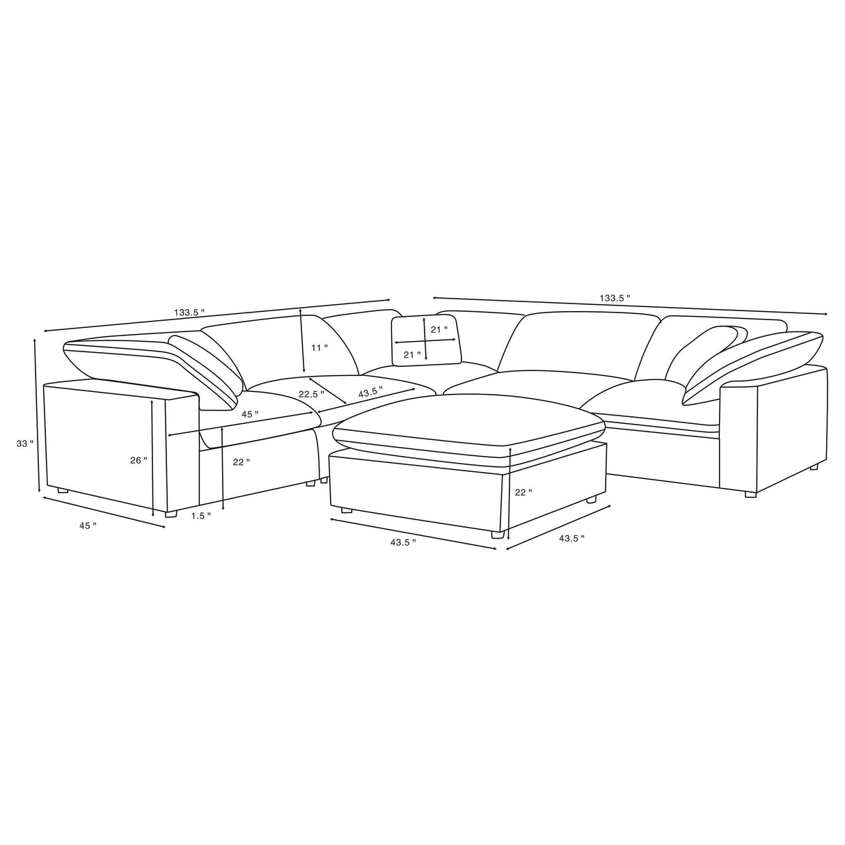Raleigh Grey 6-piece Boucle Upholstered Modular Sectional by Coaster at Eve Furniture