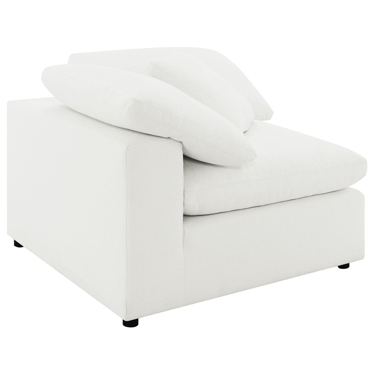 Raleigh Ivory Boucle Upholstered Corner Chair by Coaster at Eve Furniture