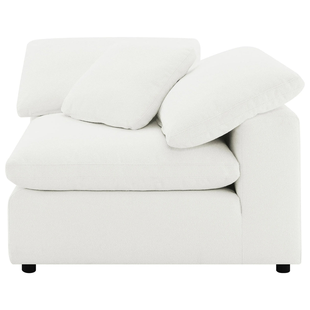 Raleigh Ivory Boucle Upholstered Corner Chair by Coaster at Eve Furniture
