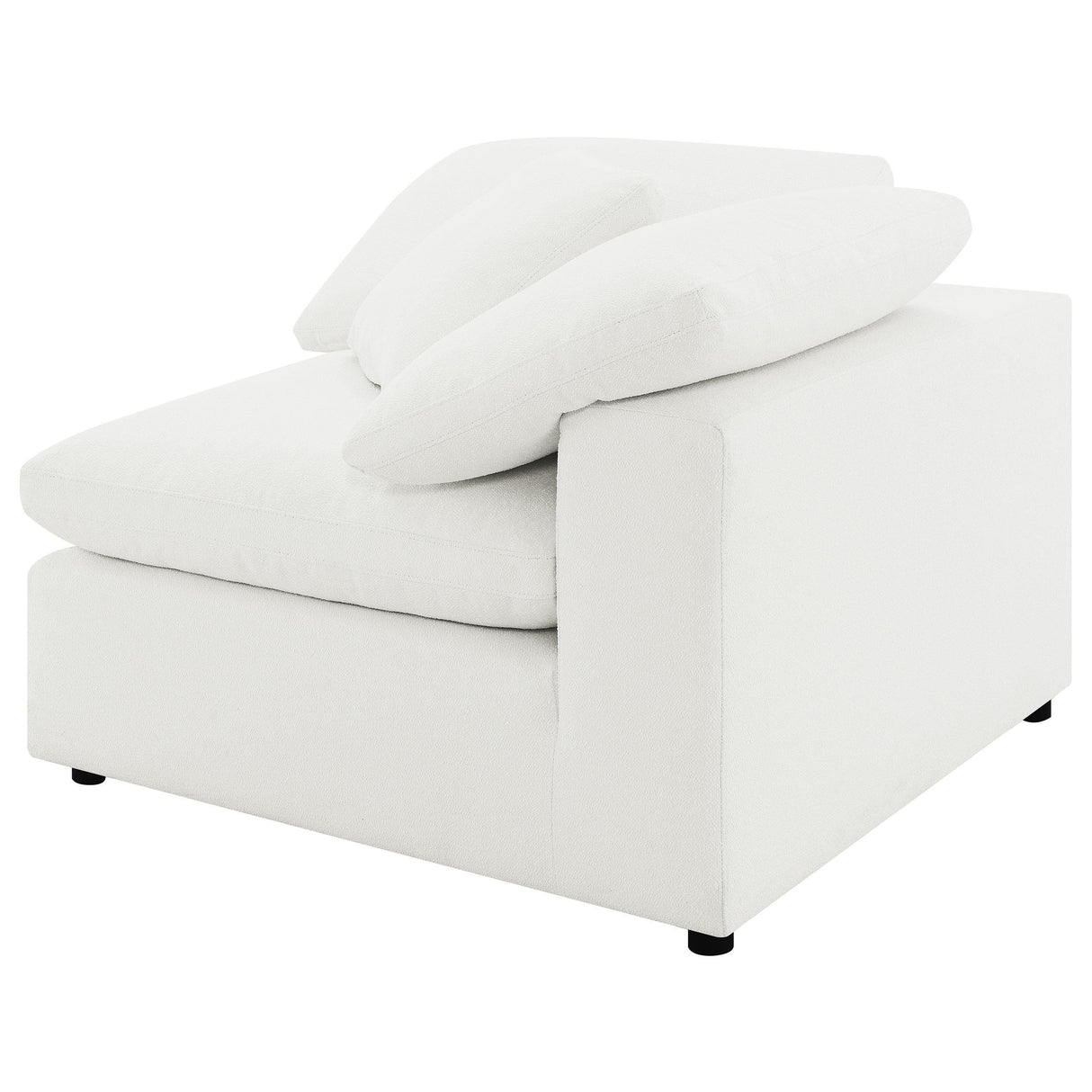 Raleigh Ivory Boucle Upholstered Corner Chair by Coaster at Eve Furniture