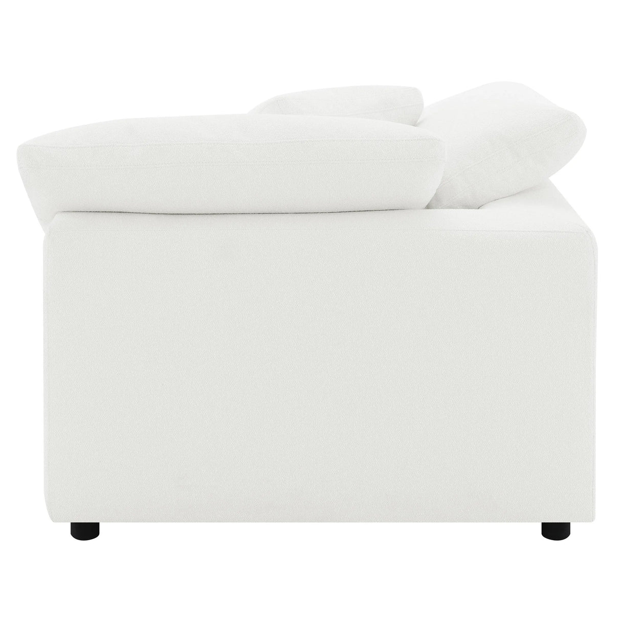 Raleigh Ivory Boucle Upholstered Corner Chair by Coaster at Eve Furniture