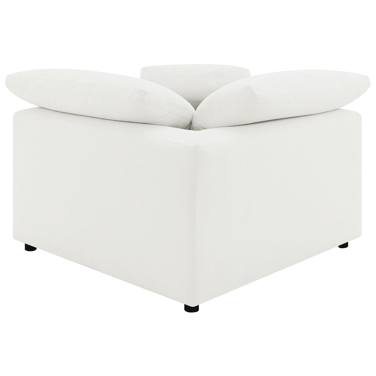 Raleigh Ivory Boucle Upholstered Corner Chair by Coaster at Eve Furniture