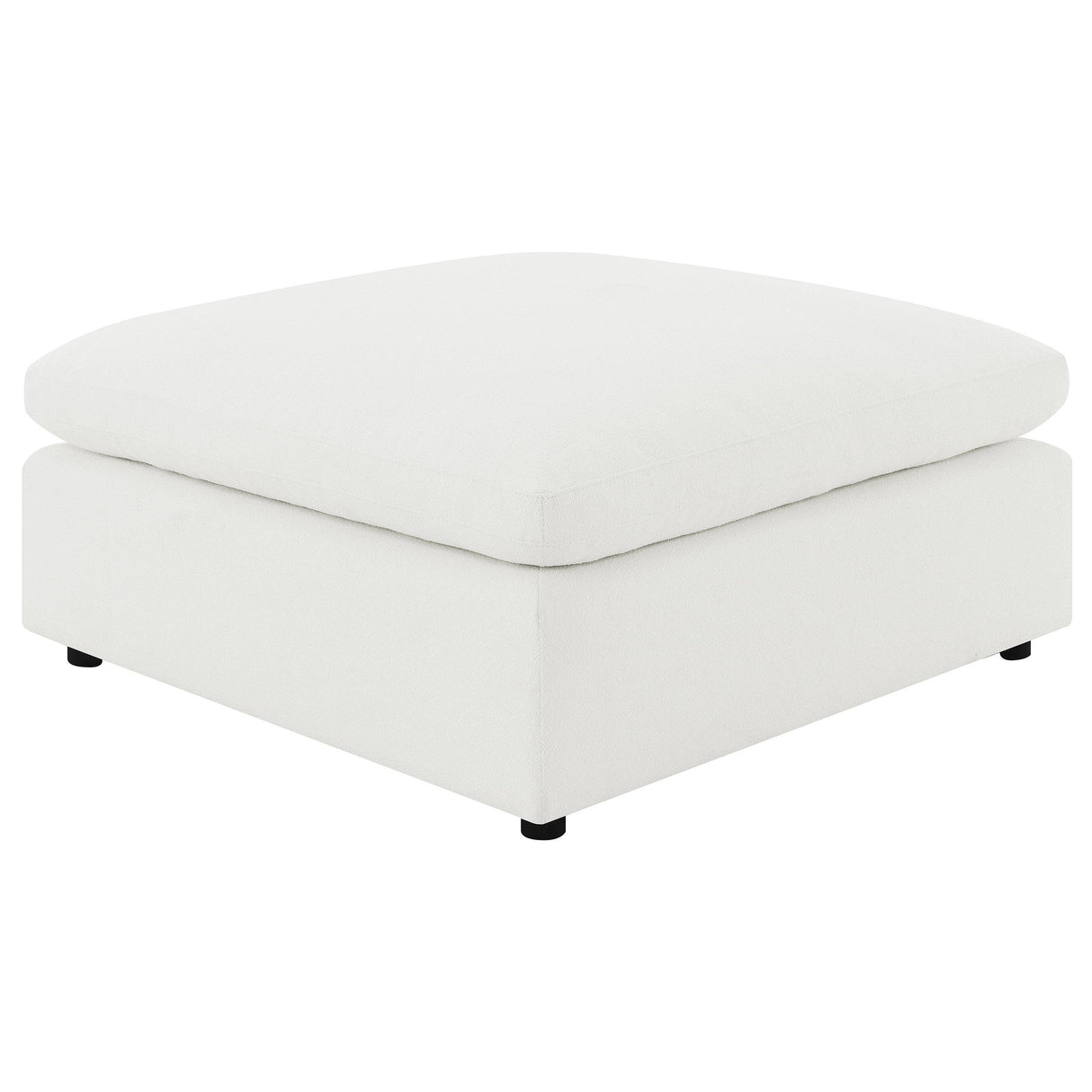 Raleigh Ivory Boucle Upholstered Ottoman by Coaster at Eve Furniture