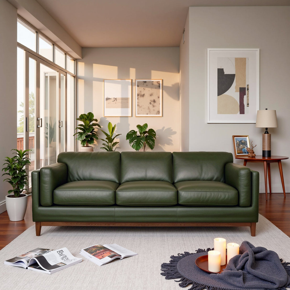 Raleigh Sustainable FSC Wood 3-Seater Top Grain Leather Sofa by Ashcroft Furniture at Eve Furniture