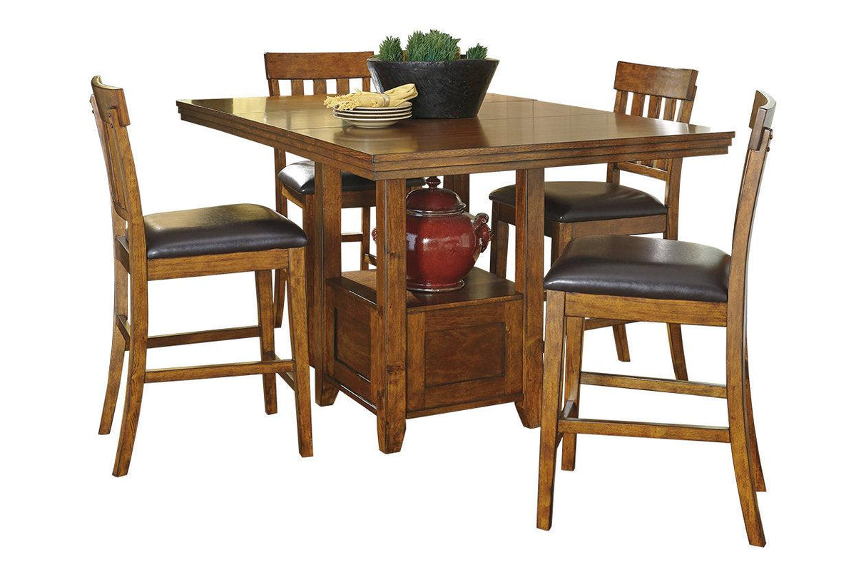 Ralene Medium Brown Counter Height Dining Extension Table by Ashley at Eve Furniture