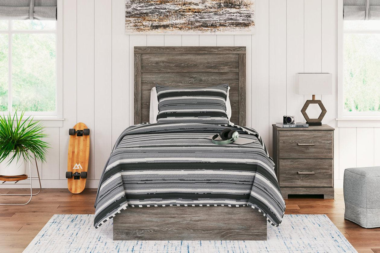 Ralinksi Gray Twin Panel Bed by Ashley at Eve Furniture