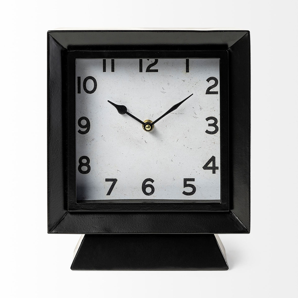 Ralph I Black Metal Square Table Clock by Mercana at Eve Furniture