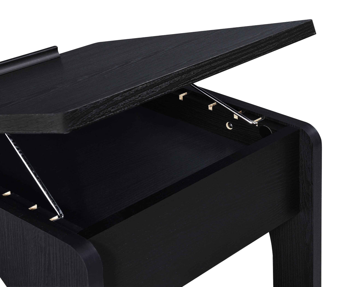 Ralston Black C-Shaped Lift-Top Sofa Side Table With Casters by Coaster at Eve Furniture