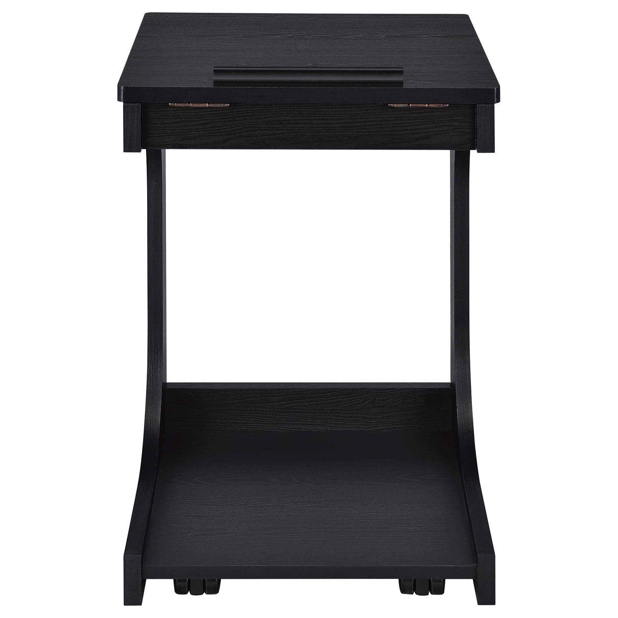 Ralston Black C-Shaped Lift-Top Sofa Side Table With Casters by Coaster at Eve Furniture
