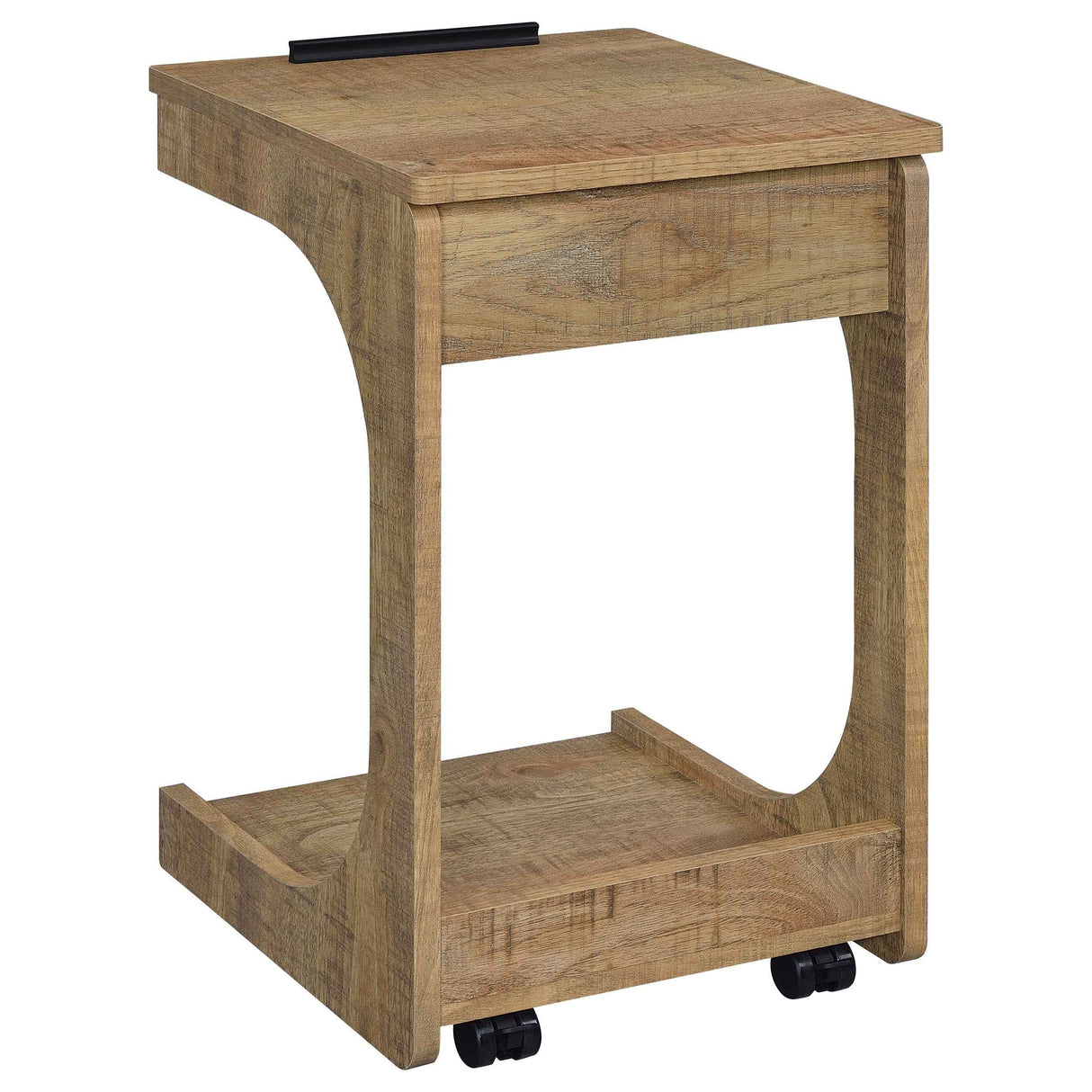 Ralston Mango C-Shaped Lift-Top Sofa Side Table With Casters by Coaster at Eve Furniture