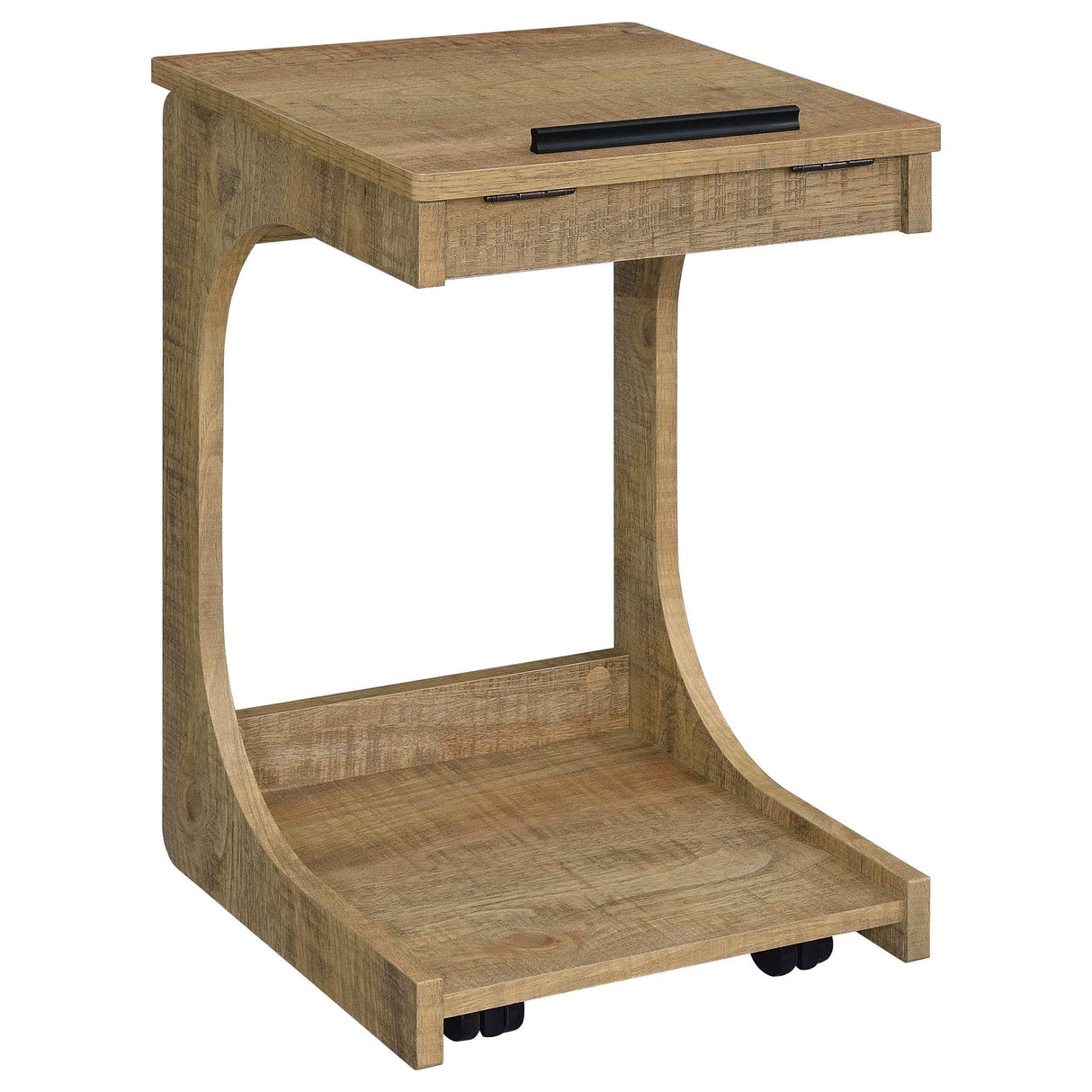 Ralston Mango C-Shaped Lift-Top Sofa Side Table With Casters by Coaster at Eve Furniture
