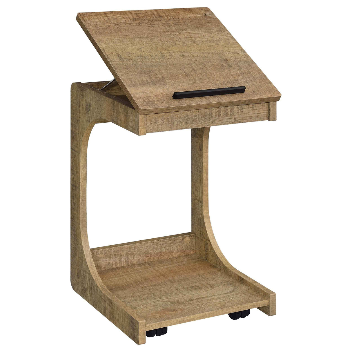 Ralston Mango C-Shaped Lift-Top Sofa Side Table With Casters by Coaster at Eve Furniture