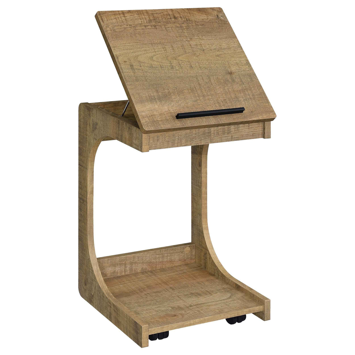 Ralston Mango C-Shaped Lift-Top Sofa Side Table With Casters by Coaster at Eve Furniture