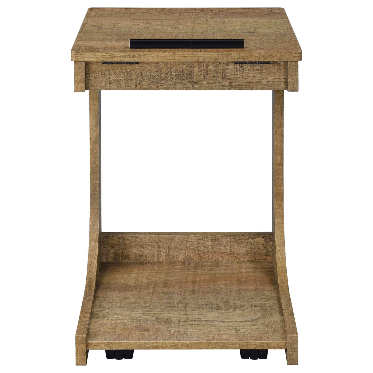 Ralston Mango C-Shaped Lift-Top Sofa Side Table With Casters by Coaster at Eve Furniture