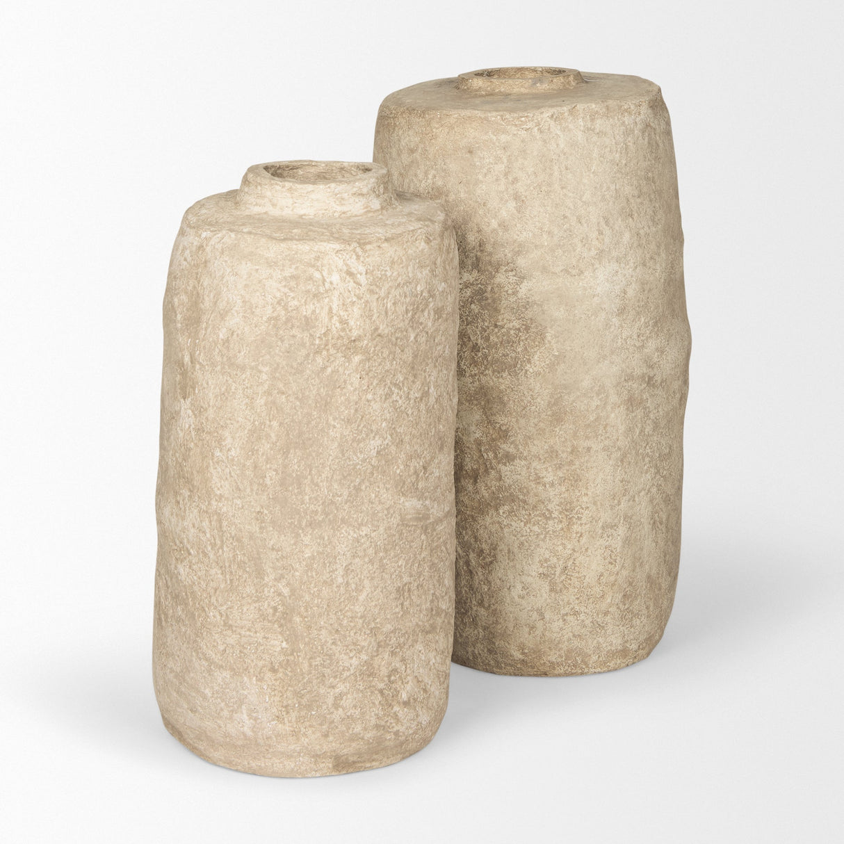 Rama Large Beige Paper Mache Floor Vase by Mercana at Eve Furniture