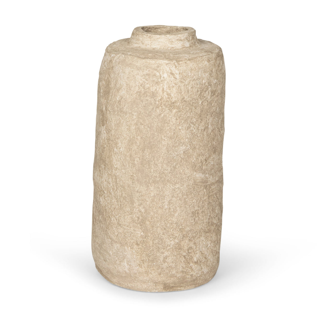 Rama Small Beige Paper Mache Floor Vase by Mercana at Eve Furniture