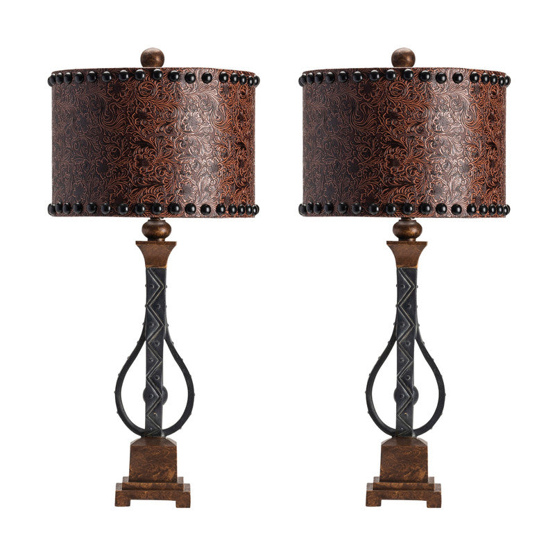 Rambler Bronze /Brown Table Lamp (Set of 2) by Crestview at Eve Furniture