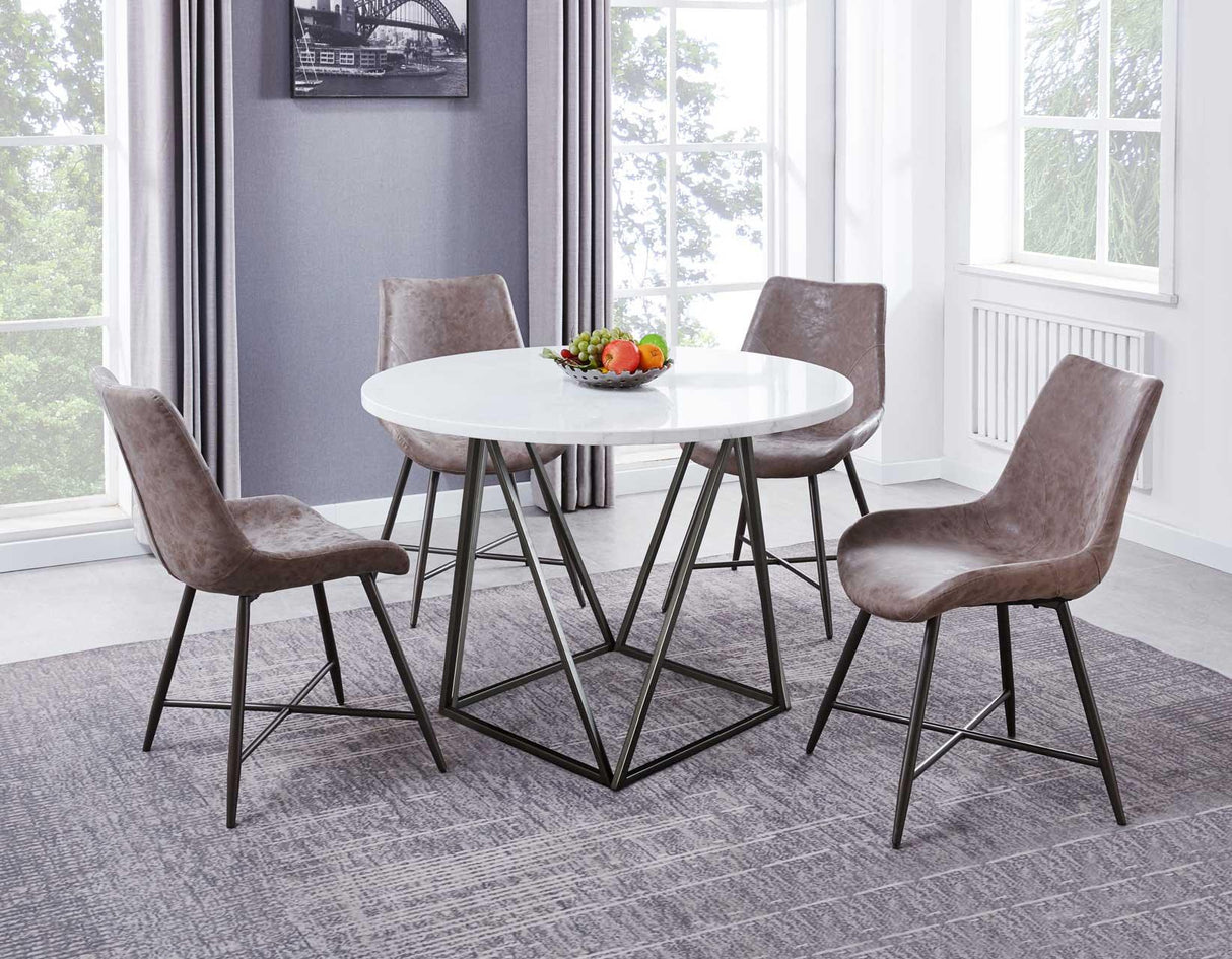 Ramona Brown PU Side Chair, Set of 2 by Steve Silver at Eve Furniture