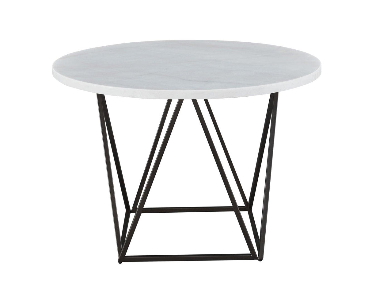 Ramona White Marble Top 44 inch Round Dining Table by Steve Silver at Eve Furniture