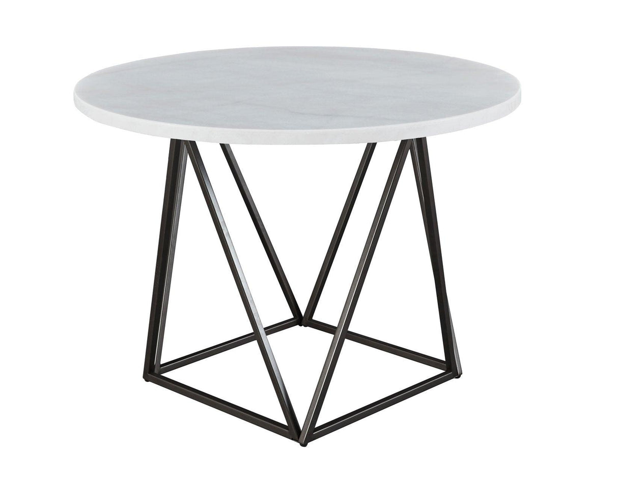 Ramona White Marble Top 44 inch Round Dining Table by Steve Silver at Eve Furniture