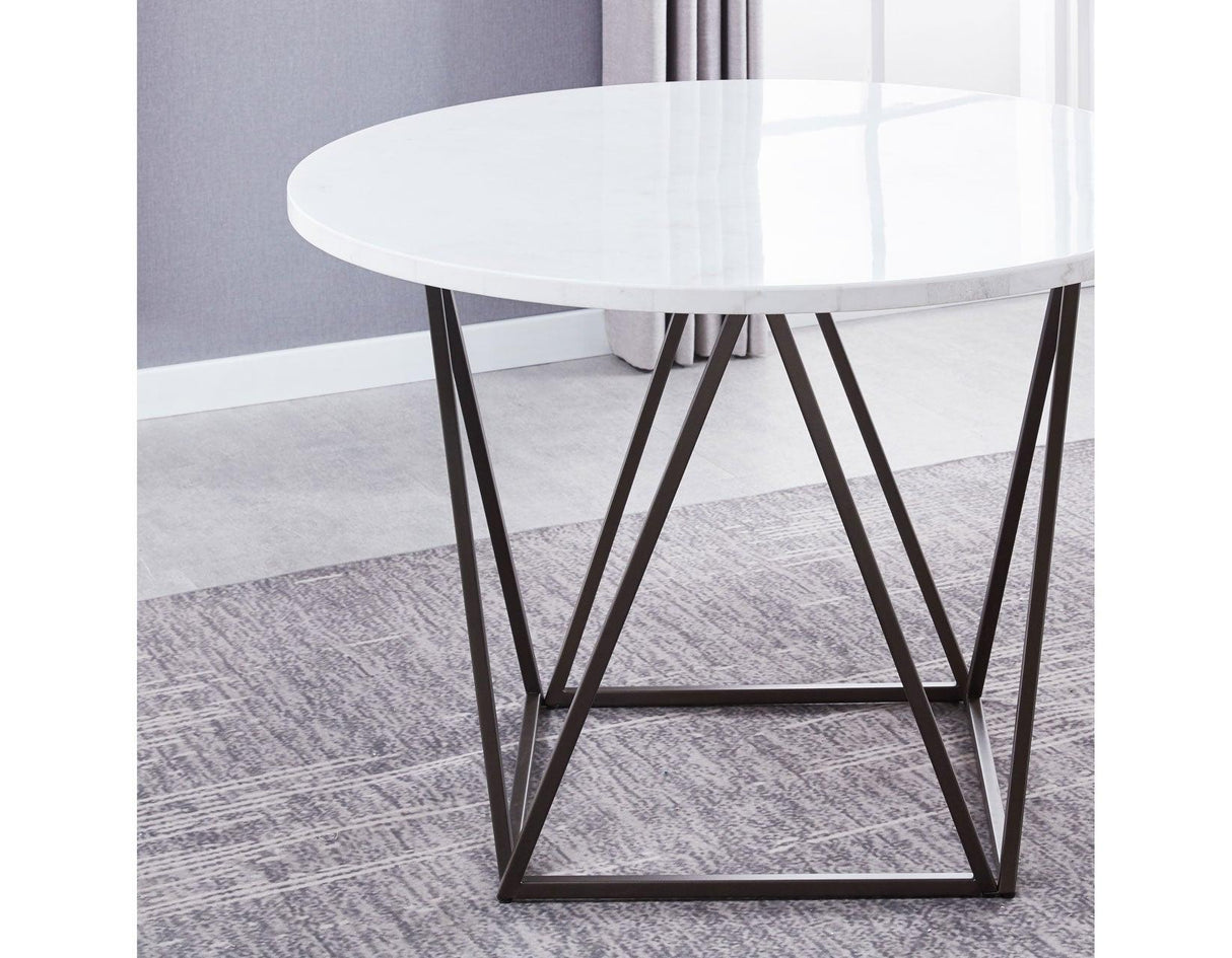 Ramona White Marble Top 44 inch Round Dining Table by Steve Silver at Eve Furniture