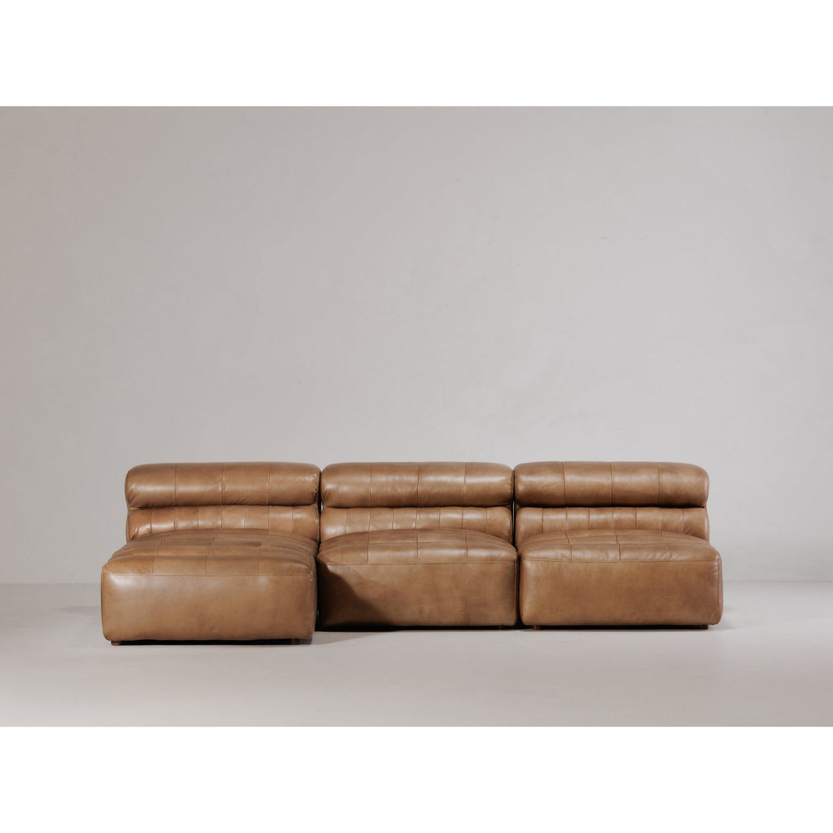 Ramsay Brown Leather Chaise by Moe's Home at Eve Furniture