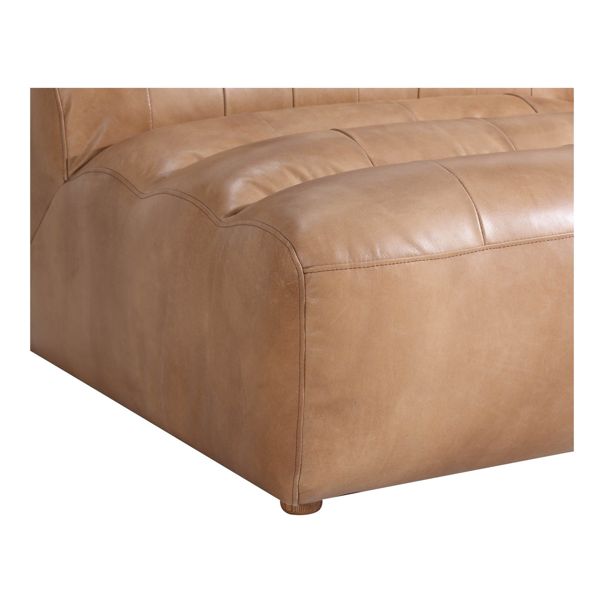 Ramsay Brown Leather Slipper Chair by Moe's Home at Eve Furniture