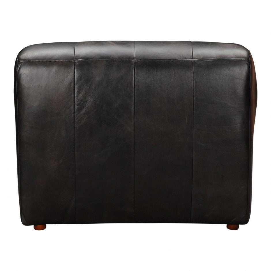 Ramsay Leather Armless Chair Antique Black by Moe's Home at Eve Furniture