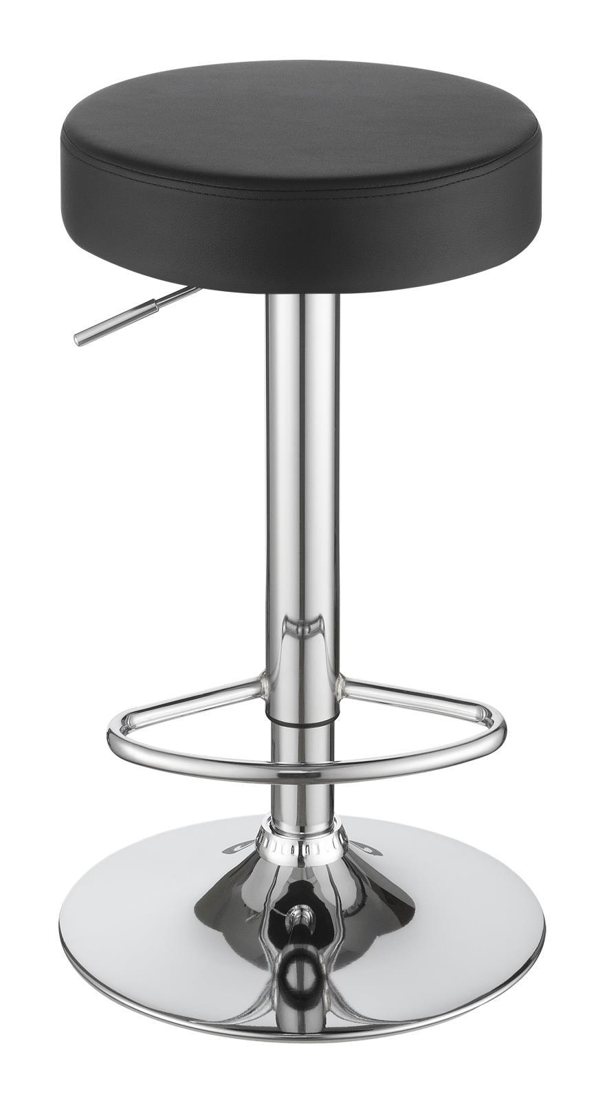 Ramses Chrome/Black 29" Adjustable Bar Stool by Coaster at Eve Furniture